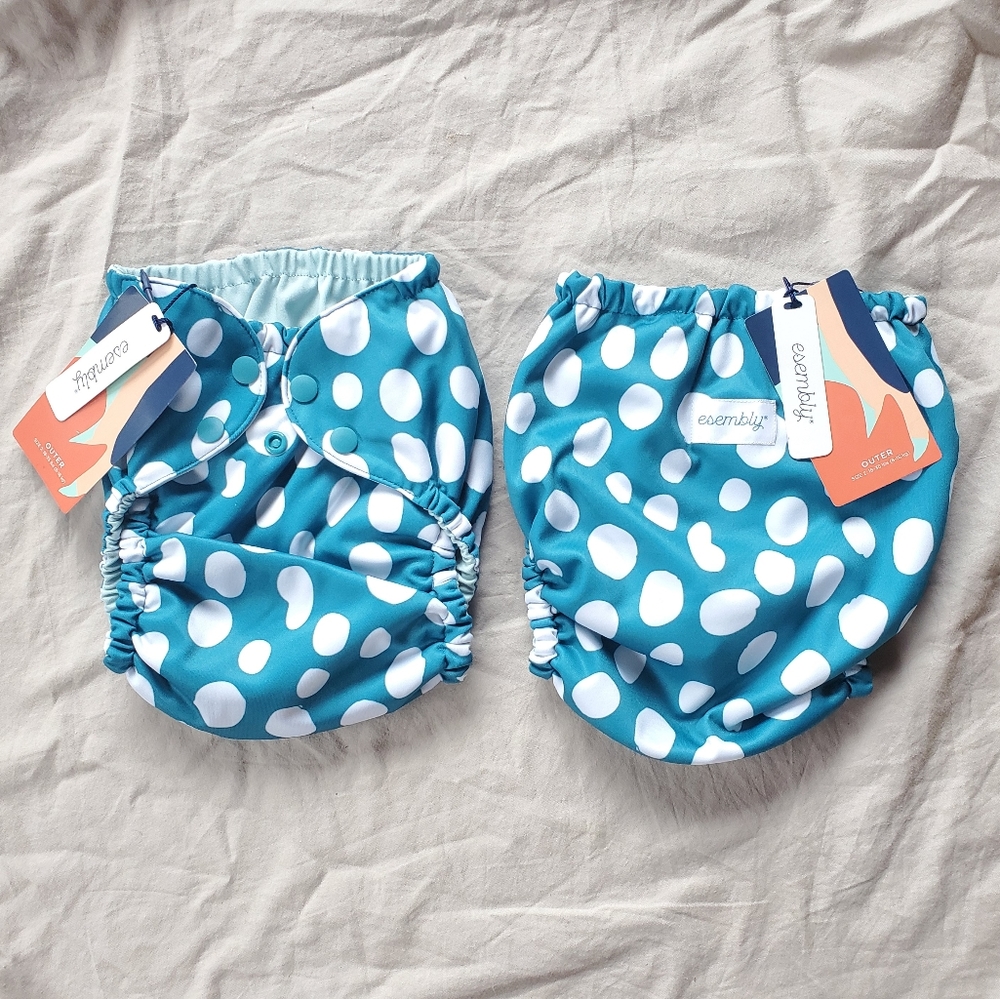 Esembly Outer Set of 2 Organic Waterproof Clothe Diaper Covers or Swim  Diapers